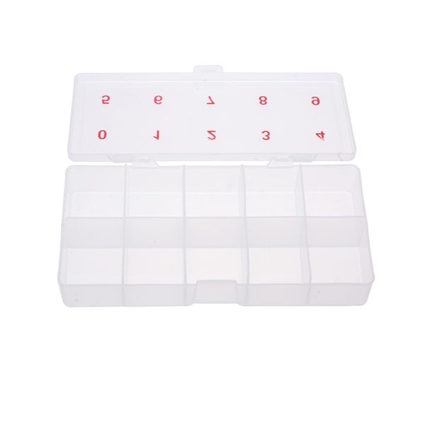 

2 x 5 clear plastic nail art tip cell empty storage box case tool