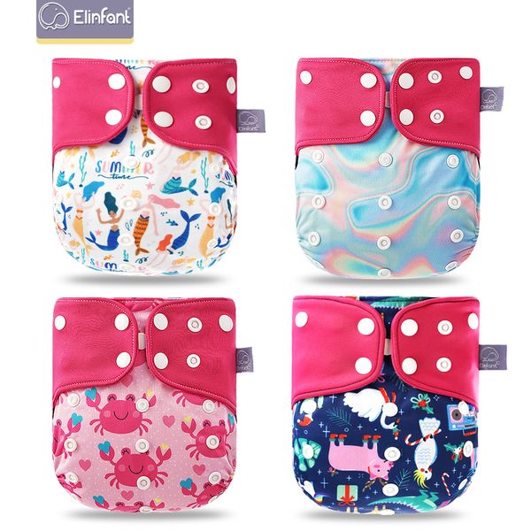 

elinfant 4шт / комплект моющийся многоразовый кофе сетки регулируемая крышка подгузник ткани карманный пеленок fit 3kg ~ 15kg детка