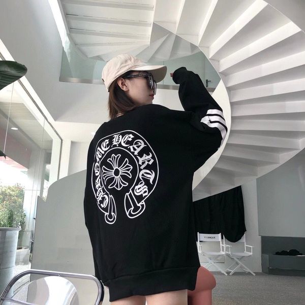 

ch crisin осень зима новая ограниченная плюшевая пара пуловер свитер sanskrit подковы печати мужская и женская верхняя одежда, White