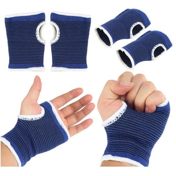 

2 pcs elastic wrist support hand warm protect fitness equipment elastic gloves wrist sweat bands palm sports fitnes jllqws, Black;red
