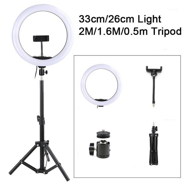 

33cm 26cm led selfie ring light pgraphy light warm cold lamp with tripod 2m 1.6m dimmable usb ringlight for tiktok youtube1