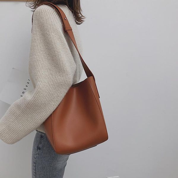 

shoulder bags retro women's bag 2021 fashion simple one versatile cross bucket satchels