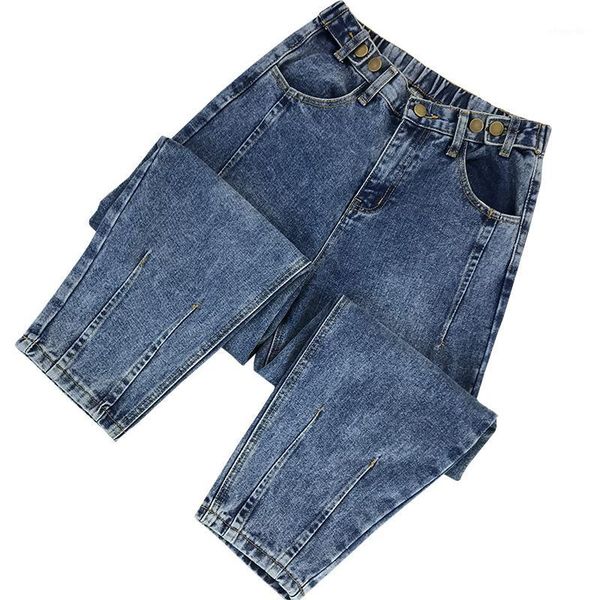 

2020 plus size l-4xl jeans spring autumn cropped denim pants female baggy blue korean zipper women clothing calca jeans feminina1