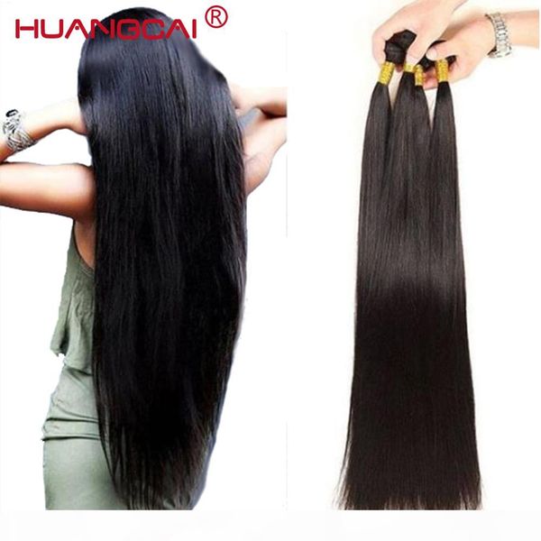 

36 38 40 inch bundles with closure brazilian straight human hair weave long remy hair extensions 1 3 4 bundles with closure, Black;brown
