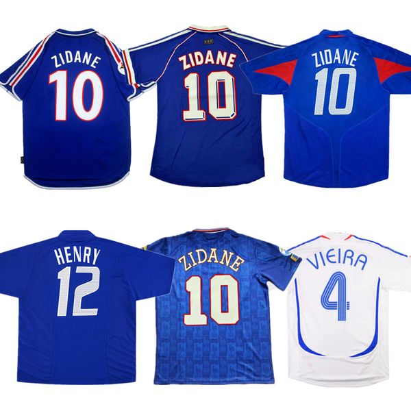 

ретро франция zidane футбол джерси 1984 86 1996 1998 2000 2002 2004 2006 французский henry vieira анелька футбол рубашка трезег древнего три, Black;yellow