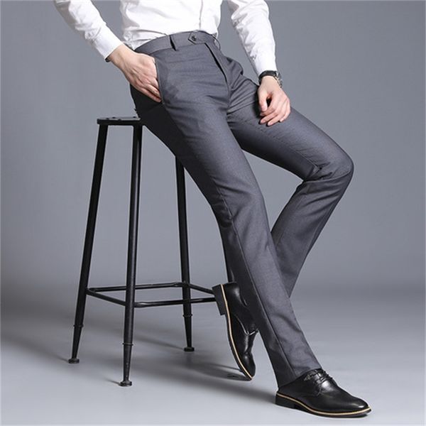 

2021 new new summer suit dressed in straight-line trousers men formal men's classic black dress pants 11jm, White;black
