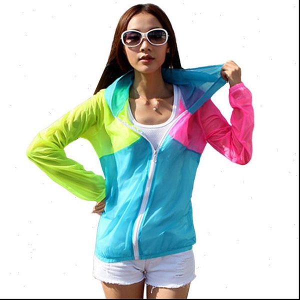 

new summer style women hoodies hooded coat long sleeve sun protect transparent beach clothing shirt 30, White