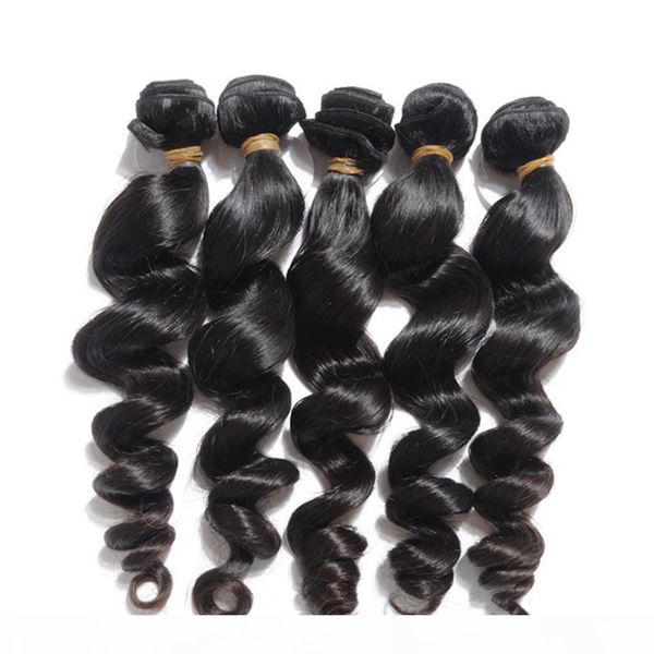 

malaysian loose wave unprocessed human weaves virgin hair remy human hair extensions dyeable 3pcs lot no shedding tangle free, Black