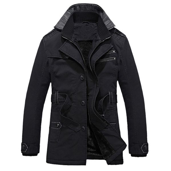 

autumn winter jackets coat men thick fleece men's military jacket cotton windbreaker eur size s-3xl kg-898, Black;brown