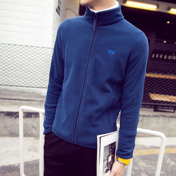 

new thin jacket men's casual sportswear cardigan large fleece sweater student coat, Gray