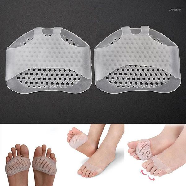 

comfortable silicone honeycomb forefoot pad breathable single shoes high heels pain relief foot pads insoles socks1, Black;white