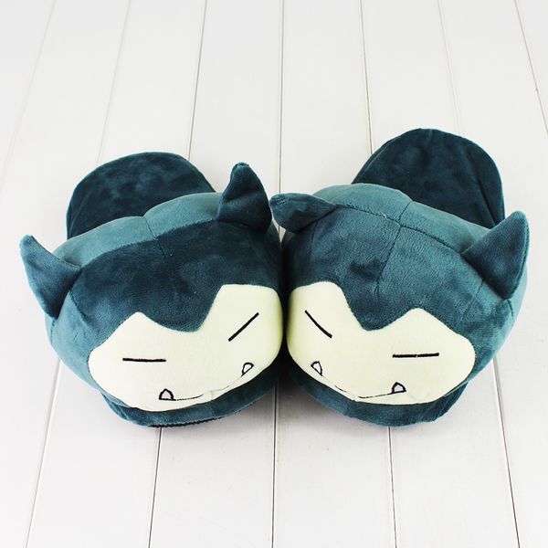 

28cm anime snorlax stuffed slippers snorlax indoor plush winter slippers warm shose at home for adults y200703