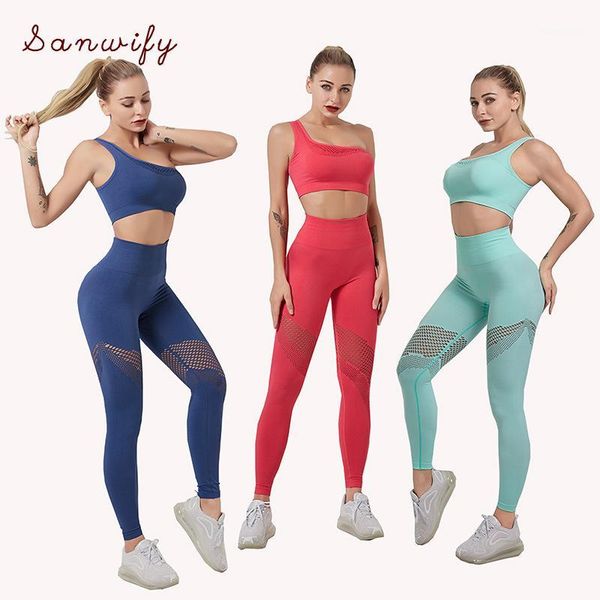 

2 piece yoga set women gym clothes one-shoulder sports bra fitness leggings workout sets for women sportswear athletic gym suits1, White;red