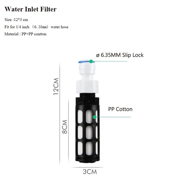 

l297 self-suction head slip lock 1/4inch connector auto water absorption water inlet inline filter for misting system