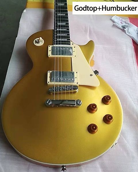 

china oem factory customized goldebony fretboard electric guitar