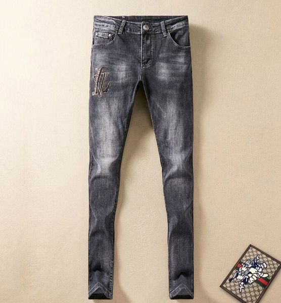 

new brands designers men jeans 6 lv louis vuitton mens jeans small leg jeans with holes a18, Blue
