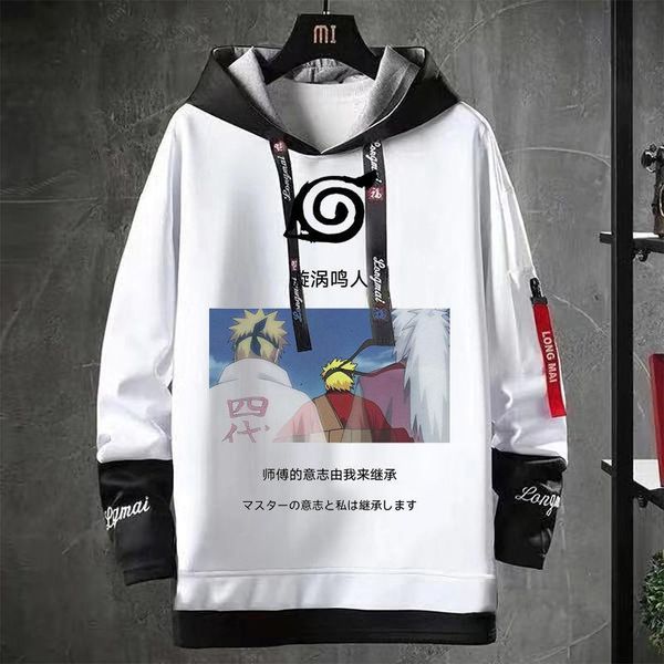 

naruto hoodie men japanese streetwear mens hip hop sweatshirt men autumn anime cartoon harajuku hoodies cool cartoon hoody, Black