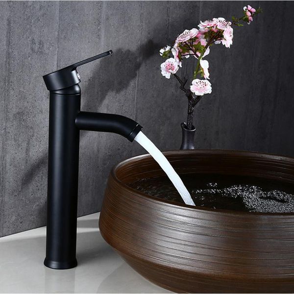 

bathroom sink faucets yooap black faucet stainless steel paint basin blacked cold mixer tap single hole