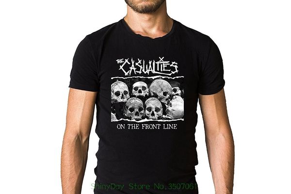 

novelty o-neck the casualties on the front line 2004 skulls album cover inspired black t-shirt sport hooded sweatshirt hoodie