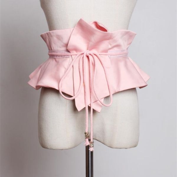 

women's runway fashion satin cummerbunds female dress coat corsets waistband belts decoration wide belt r1749 y200501, Black;brown