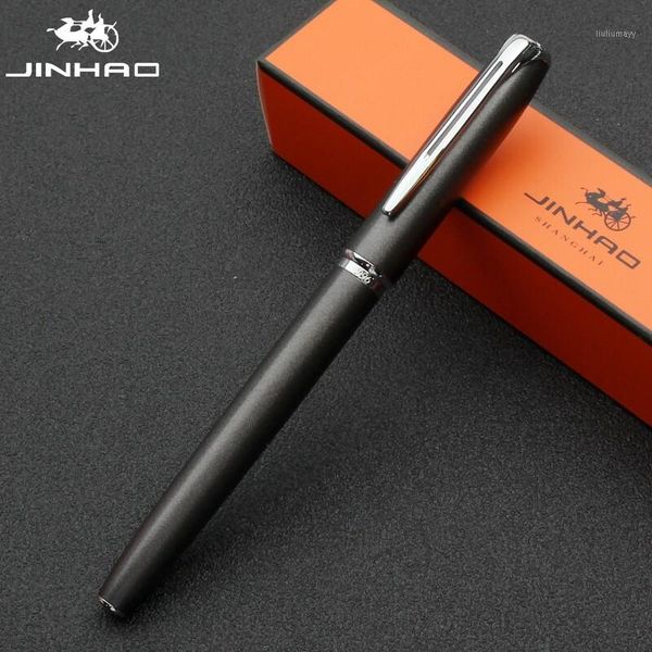 

jinhao black metal fountain pen black ef/m/bent nib 0.38/0.6/1.0mm matte barrel office business gift ink pen1