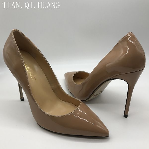 

apricot women pumps fashion styles high heels shoes genuine leather casual shoes woman spring and autumn 1007, Black;white