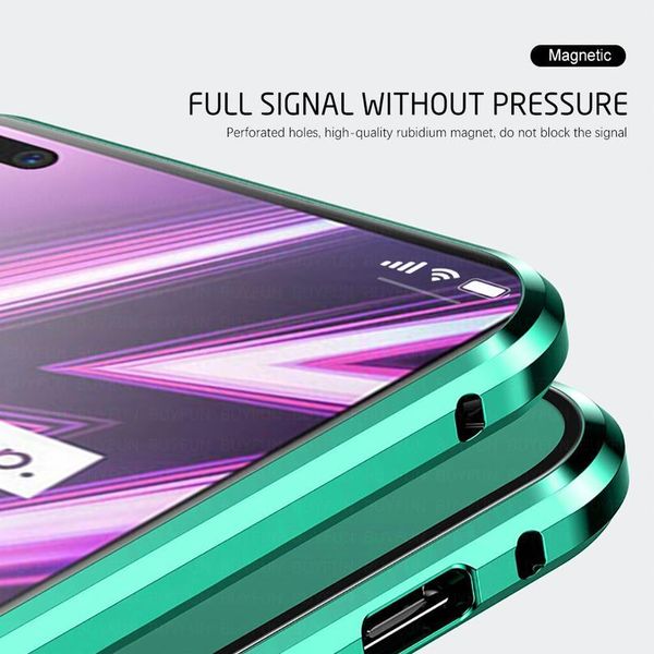

360 full cover magnetic case for oppo realme 6 pro case realmy raelme realmi 5 5i double sided tempered glas jllkyj