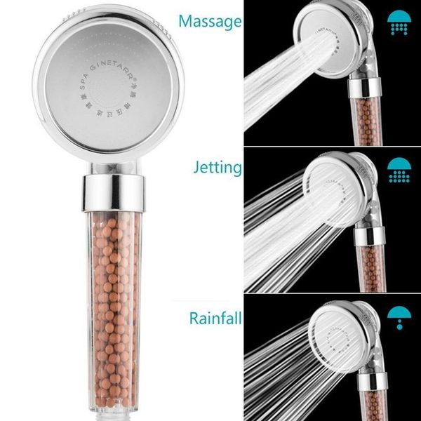 

vip link 3 function adjustable jetting shower head bathroom high pressure water handheld saving filter spa shower heads jllwlf