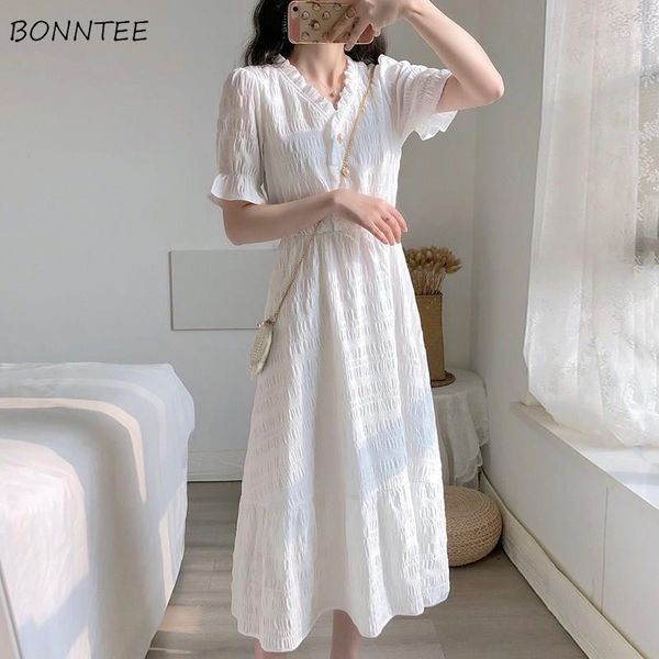 

casual dresses dress women pure color summer arrival ruffles retro vintage elegant ladies midi maxi romance simple trendy ulzzang soft chic1, Black;gray
