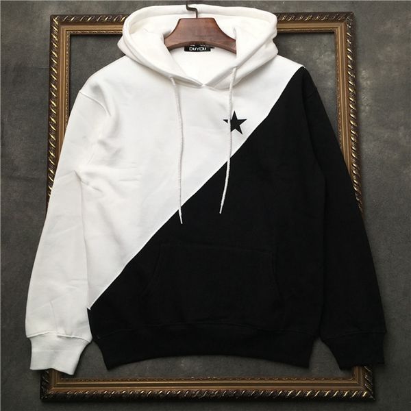 

splice sweatshirts men clothing fashion design star print male hoodies tracksuit dy5652 xv2h, Black