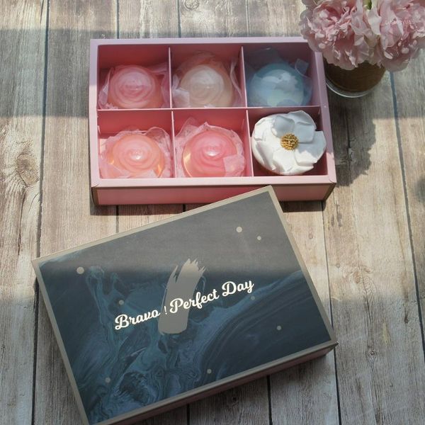 

24.5*17*5cm 5pcs oil painting gold paper box as macaron chocolate cookie new year holiday birthday party gifts packaging1