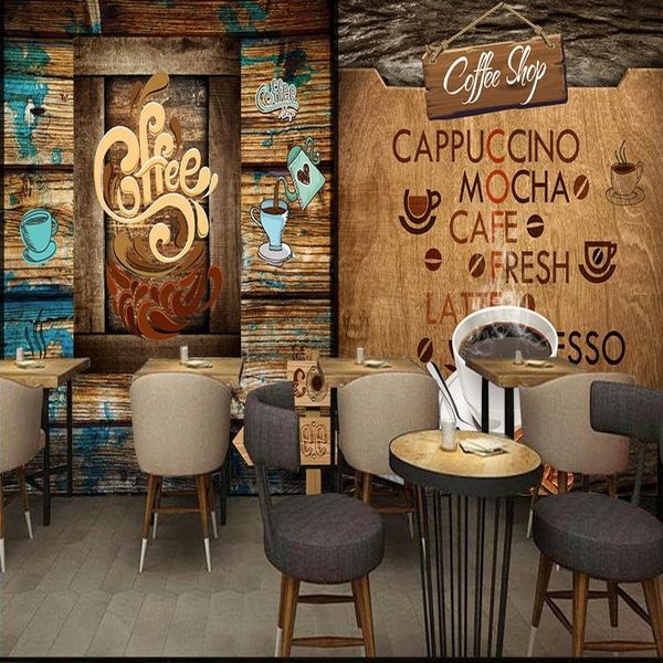 

wallpapers drop po wallpaper retro wooden cafe background wall mural restaurant lounge bar custom decoration