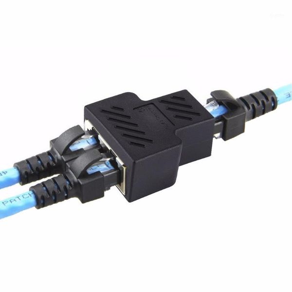 

crystal network straight through head-line connector terminal female to female three head rj45 interface extension device1