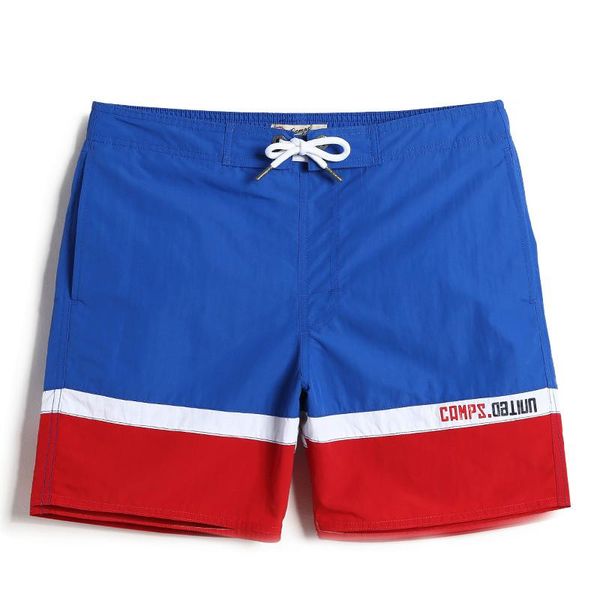 

summer fast-drying and loose seaside holiday light swimming flat-angle swimming trunks for men with spliced collision colors