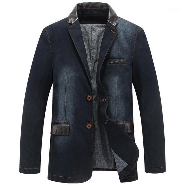 

fashion men denim jacket spring autumn cotton business casual denim suit coat mens solid color jeans jacket male slim outerwear1, Black;brown