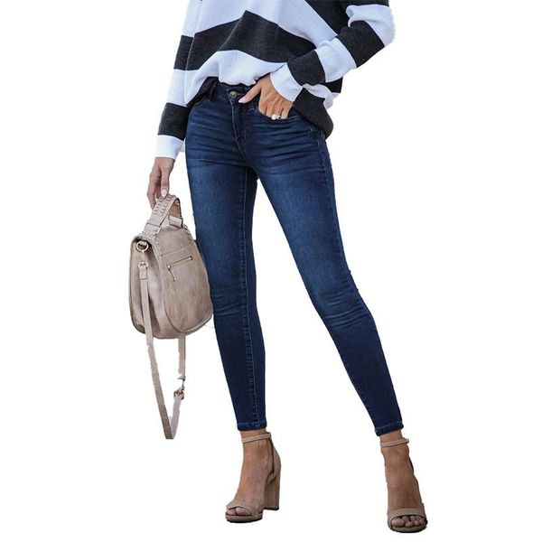 

women black tight jeans trousers casual stretch slim mid waist denim pencil pants y2k fashion skinny blue jeans woman streetwear
