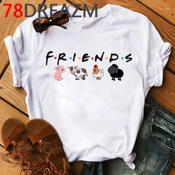 

new vegan t shirt women kawaii cartoon t-shirt plus size friends not graphic tees korean style hip hop tees female1, White