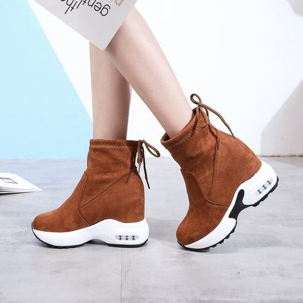 

autumn women's shoes, high heels, 9 cm tall, synthetic front boots, laces, 35-39, Black