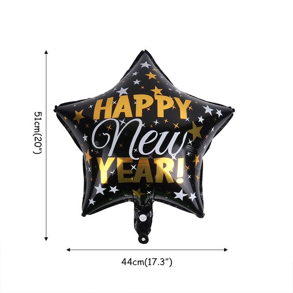

balloons for 2021 eve party decoration happy balloon gold black star bottle shape new year ballon supplies