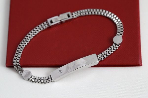 

designer silver chain link bracelet men women gold rose gold bracelets fashion personality hip-hop, Black