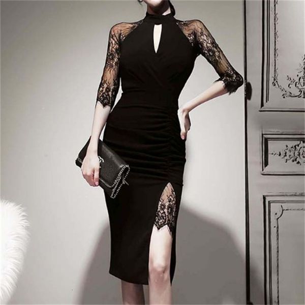 

new solid color black spring and summer korean retro-fashionable lace seams thin female waist lf8u, Black;gray