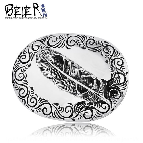 

aecm0 beier fashion men's head stainless titanium feather high bridge style beier fashion men's head stainless steel titanium stee, Slivery;black