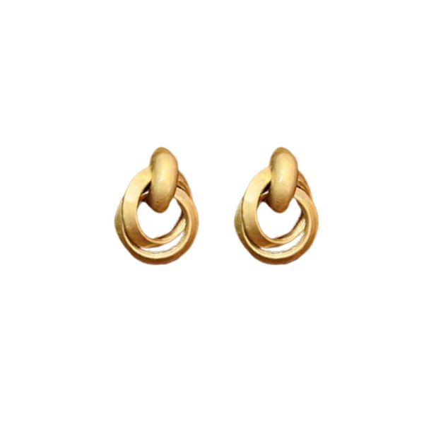 

matte gold hoop earrings female minority design sense high-grade cool style, Golden;silver