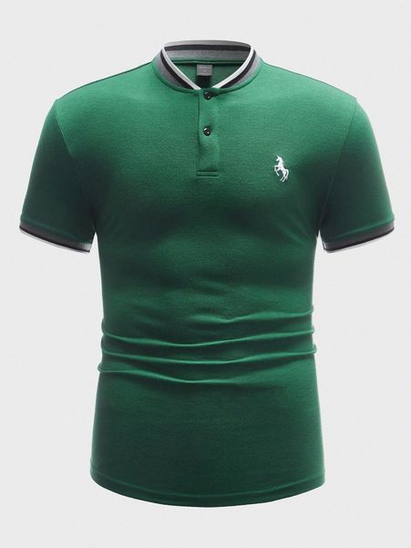 

men unicorn embroidery detail polo shirt l31k#, White;black