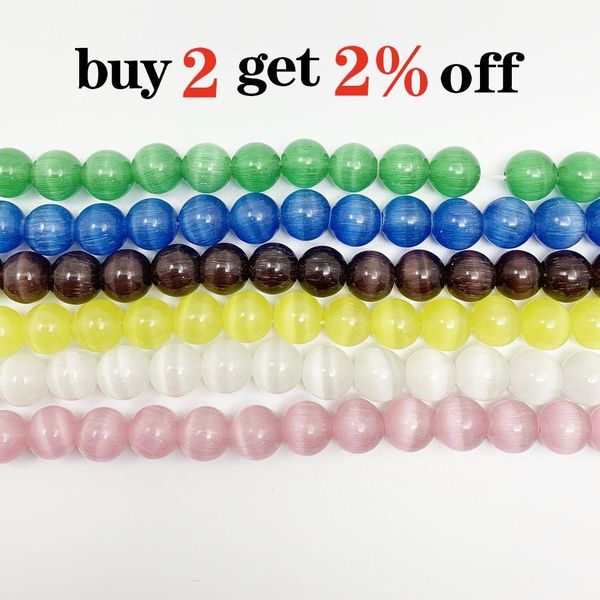 

1strand lot 6 8 10mm natural cat eye stone round loose opal bead cymophane spacer beads for jewelry making findings diy bracelet h bbyszr