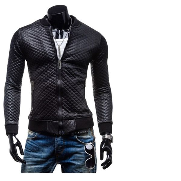 

2020 spring autumn men's long sleeve motorcycle leather jacket with vertical collar and mesh pattern, Black;brown