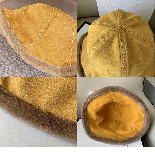 

fashion autumn winter women faux fu bucket hat thickened soft warm fishing cap for girl outdoor vacati jllaaq