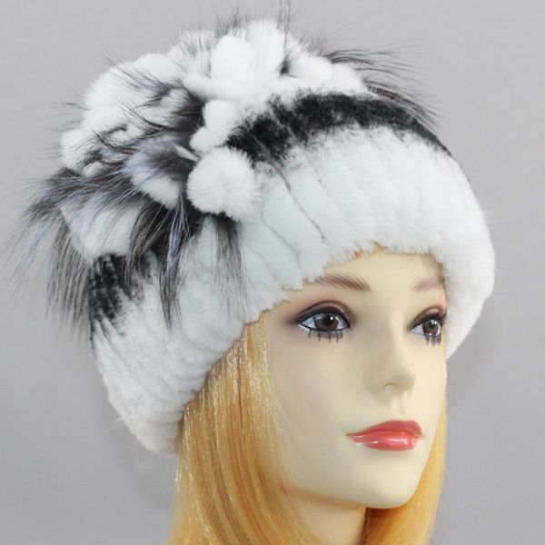 

winter women real fur hat 100%natural rex fur hats russian female knit headgear good elastic warm cap, Blue;gray