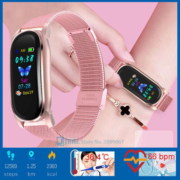 

luxury wristband, men's women's temperature control, android and ios sports smart watchjk