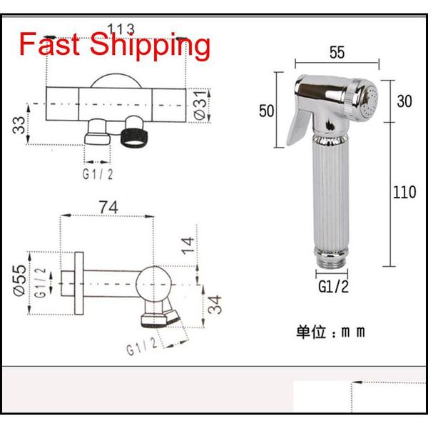 

chrome & golden hand-held toilet plating spray nozzle sprinkler s jlluzk home003